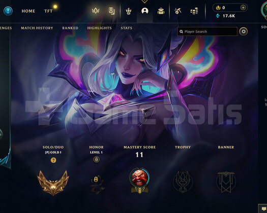 TR Gold 1 | 1 Kostüm - 17K Mö | LoL Hesap