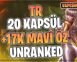 TR 20 KAPSÜL +17K MAVİ ÖZ 30 LVL UNRANKED HESAP