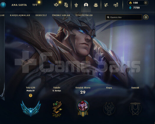 HANDMADE TR SERVERI PLAT4 HESAP YÜCE KRAL GAREN