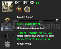 10 + 5 YIL JETONLU YEŞİL FAKTÖR CSGO PRİME HESAP