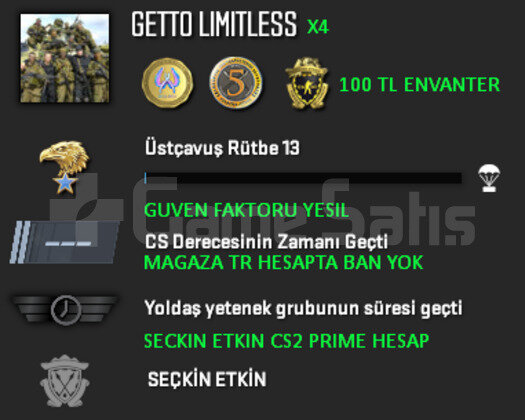 3 MADALYA | CS2 PRIME | GUVEN FAKTORU YESIL