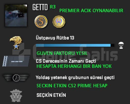 PREMIER ACIK | CSGO PRIME | GUVEN FAKTORU YESIL