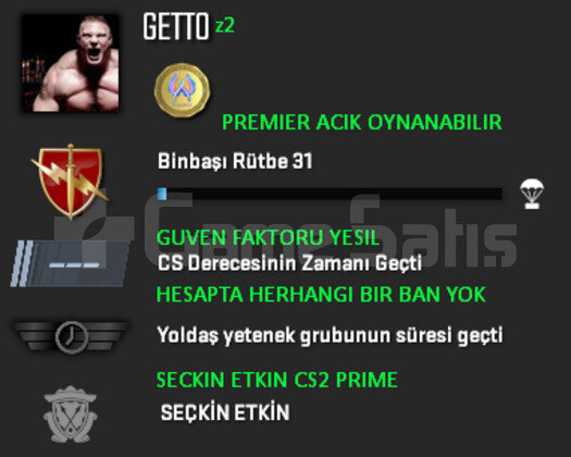 PREMIER ACIK | CSGO PRIME | GUVEN FAKTORU YESIL