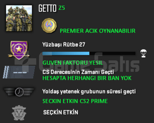 PREMIER ACIK | CSGO PRIME | GUVEN FAKTORU YESIL
