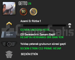10 + 5 YIL JETONLU YEŞİL FAKTÖR CSGO PRİME HESAP