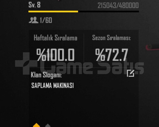 8 SEVİYE KLAN AKTİF 5 DK DA TESLİM