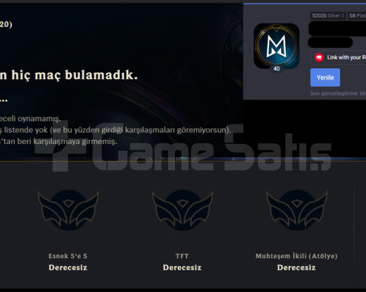 40 LEVEL UNRANKED HANDMADE LOL HESABI