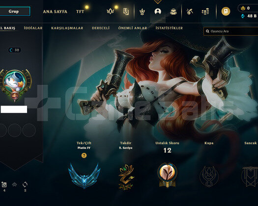 / EUW / PLATİN 4 / 7 KOSTÜM / SMURF HESAP /