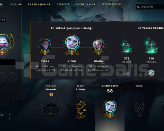 36 LEVEL HANDMADE LOL HESABI