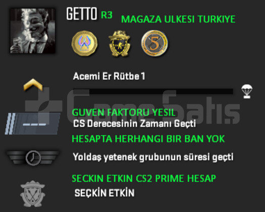 3 MADALYA | CS2 PRIME | GUVEN FAKTORU YESIL