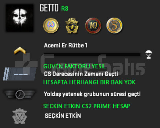 4 MADALYA | CS2 PRIME | GUVEN FAKTORU YESIL