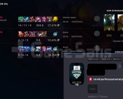480K KATARINA 158 LVL HANDMADE LOL HESABI