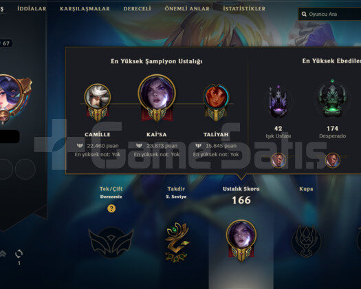 67 LVL HANDMADE LOL HESABI