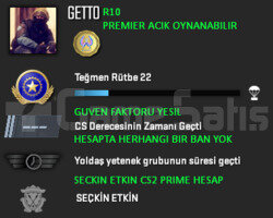 PREMIER ACIK | CSGO PRIME | GUVEN FAKTORU YESIL