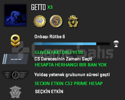 3 MADALYA | CS2 PRIME | GUVEN FAKTORU YESIL
