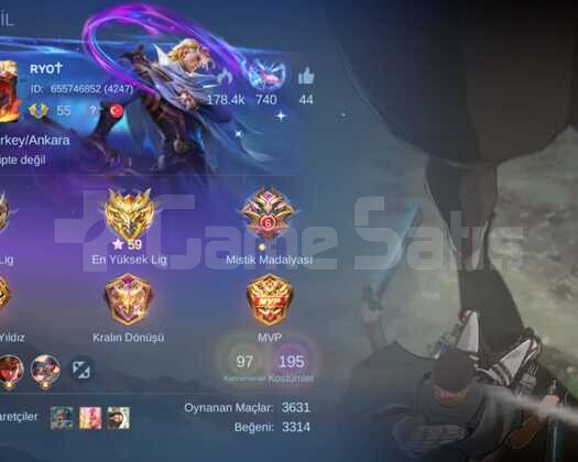 MLBB Yin Martis Aot Ruby Col 193 Legend Taşı DOLU
