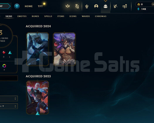TR Zümrüt 4 | 3 Kostüm - 14K Mö | LoL Hesap