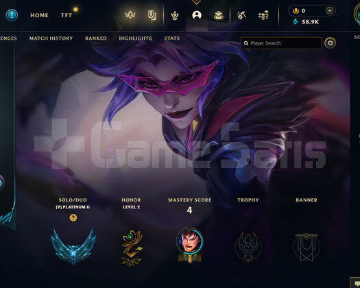 TR Plat 2 | 4 Kostüm - 58K Mö | LoL Hesap