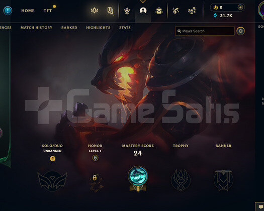 TR Unranked | 1 Kostüm - 31K Mö | LoL Hesap