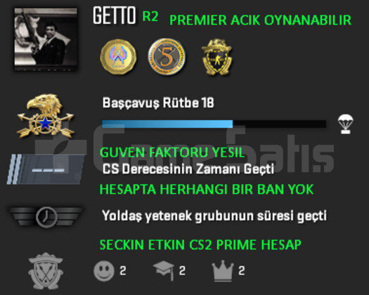 PREMIER ACIK | CSGO PRIME | GUVEN FAKTORU YESIL