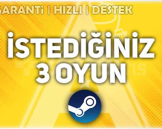 İSTEDİĞİNİZ 3 OYUN + GARANTİ + DESTEK
