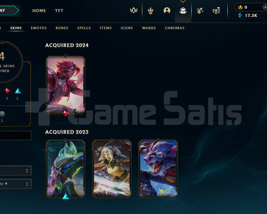 TR Zümrüt 4 | 4 Kostüm - 17K Mö | LoL Hesap