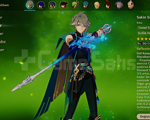 AR 25 Alhaitham + Raiden Shogun + furina silahi