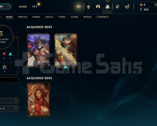 TR Gold 4 | 3 Kostüm - 34 Hero | LoL Hesap