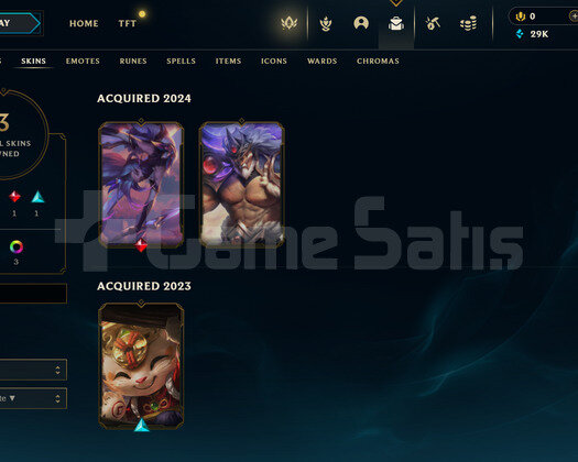 TR Gold 4 | 3 Kostüm - 29K Mö | LoL Hesap
