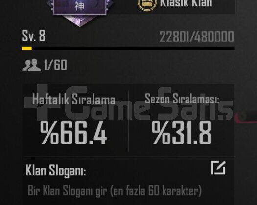 8 SEVİYE KLAN İSİM AKTİF 5 DAKİKADA TESLİMAT