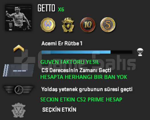 4 MADALYA | CS2 PRIME | GUVEN FAKTORU YESIL