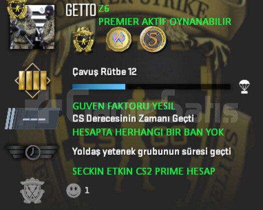 PREMIER ACIK | CSGO PRIME | GUVEN FAKTORU YESIL