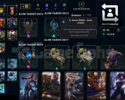EUW 2010 KURULUM 131 SKIN NADİR LOL HESABI