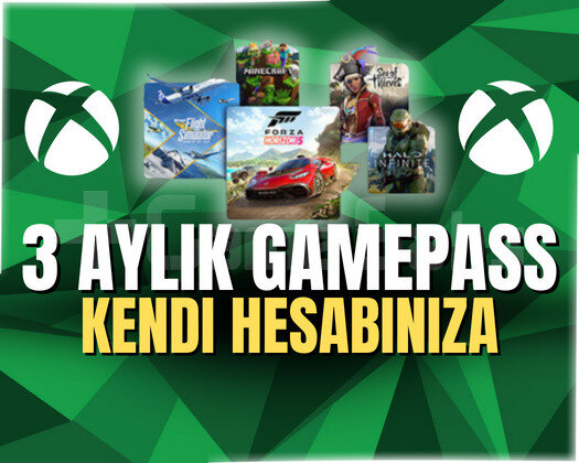 3 Aylık Xbox Gamepass Online + Garanti