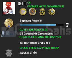 PREMIER AKTIF CS2 PRIME | 4 MADALYA | YESIL FAKTOR