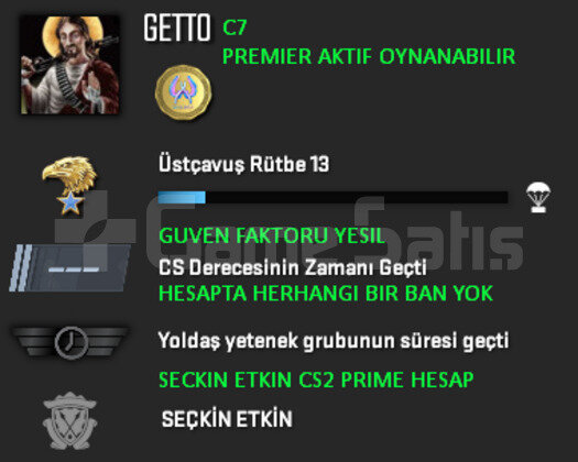 PREMIER ACIK | CSGO PRIME | GUVEN FAKTORU YESIL
