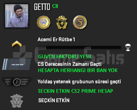3 MADALYA | CS2 PRIME | GUVEN FAKTORU YESIL