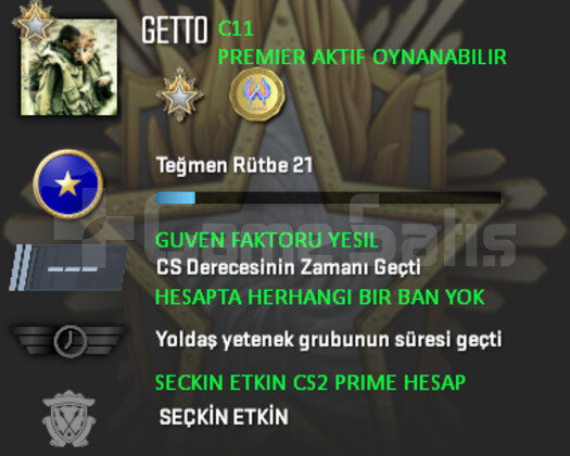 PREMIER AKTIF CS2 PRIME | GUVEN FAKTORU YESIL