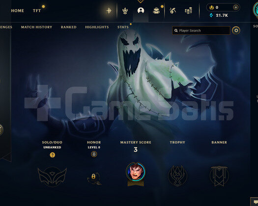 EUW Unranked | 1 Kostüm - 21K Mö | LoL Hesap