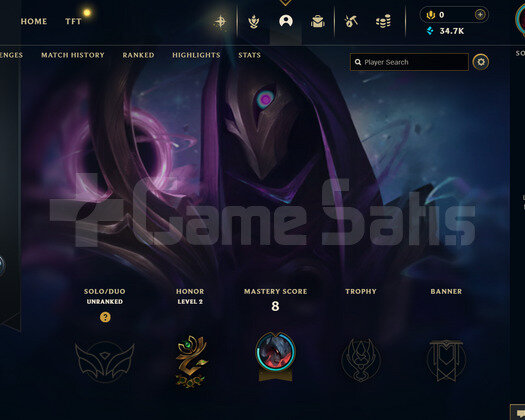 EUW Unranked | 1 Kostüm - 34K Mö | LoL Hesap