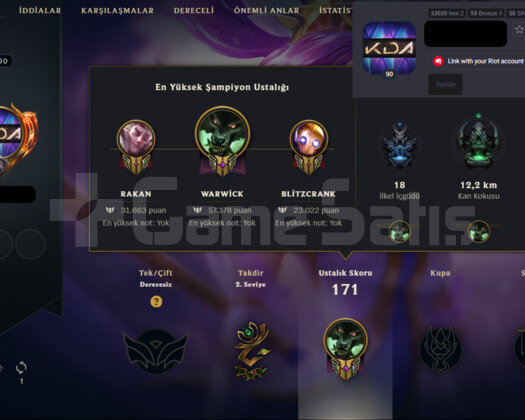 2018 REG 90 LVL UNRANKED HANDMADE LOL HESABI