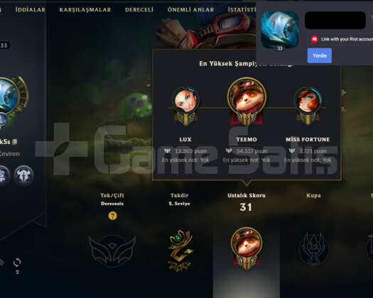 UNRANKED HANDMADE LOL HESABI