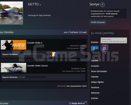 10 + 5 YIL JETONLU YEŞİL FAKTÖR CSGO PRİME HESAP