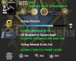 PREMIER AKTIF CS2 PRIME | 5 MADALYA | YESIL FAKTOR
