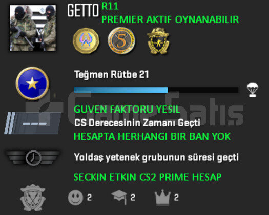 PREMIER ACIK | CSGO PRIME | GUVEN FAKTORU YESIL