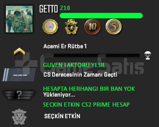 4 MADALYA | CS2 PRIME | GUVEN FAKTORU YESIL
