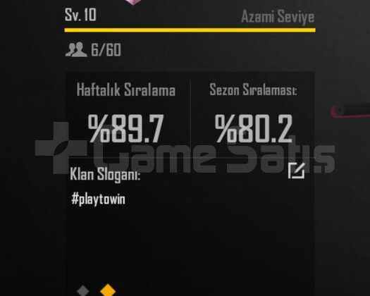10 SEVİYE KLAN  İSİM AKTİF HIZLI TESLİMAT