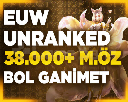 EUW BANSIZ 38-75K MAVİ ÖZ 30 LEVEL UNRANKED