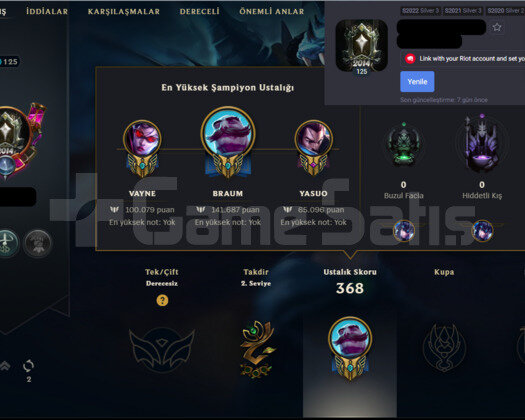 2014 REG 125 LEVEL 81 SKIN MAINLIK LOL HESABI