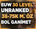 EUW BANSIZ 38-75K MAVİ ÖZ 30 LEVEL UNRANKED